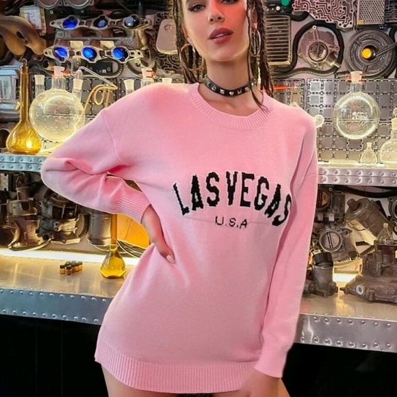 Letter Graphic Drop Shoulder Sweater Dress - Picture 4 of 6